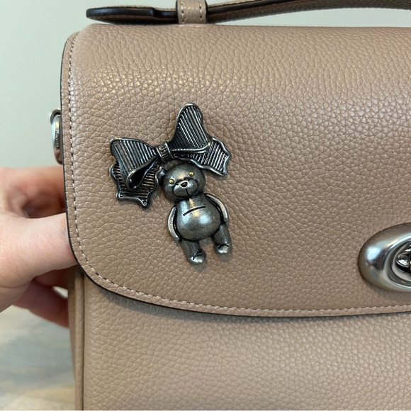 Coach Cassie in Taupe with Custom Pins, EUC! - Picture 2 of 14